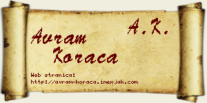 Avram Koraca vizit kartica